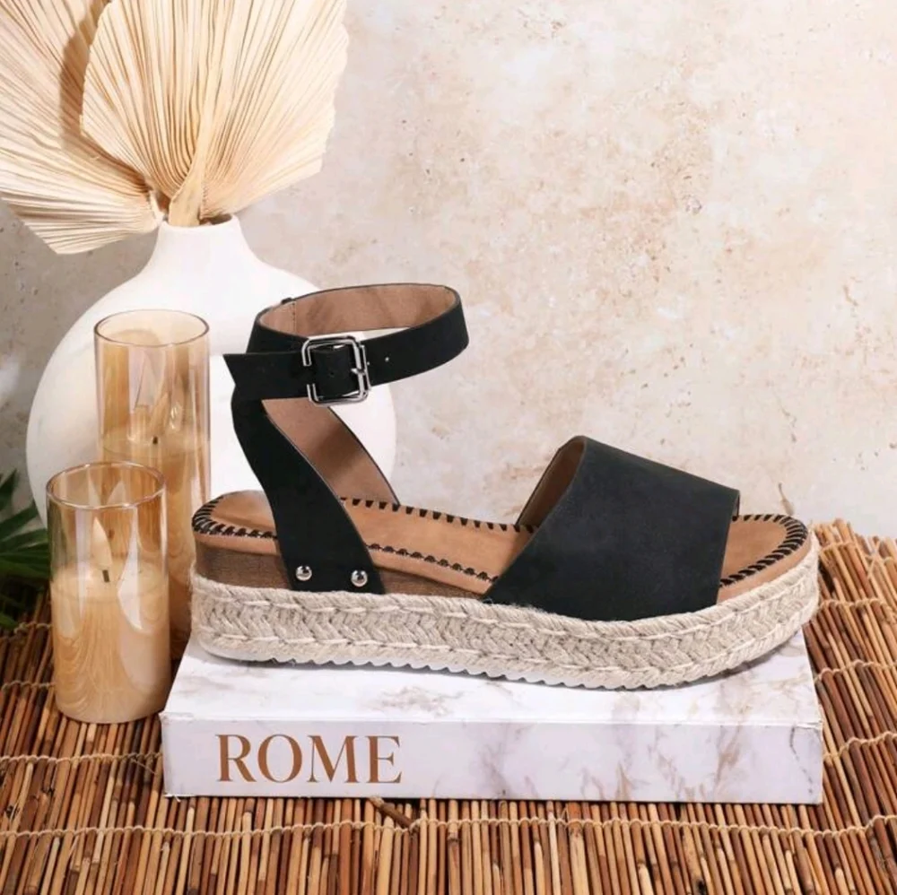 NEW Black Espadrilles Sandals